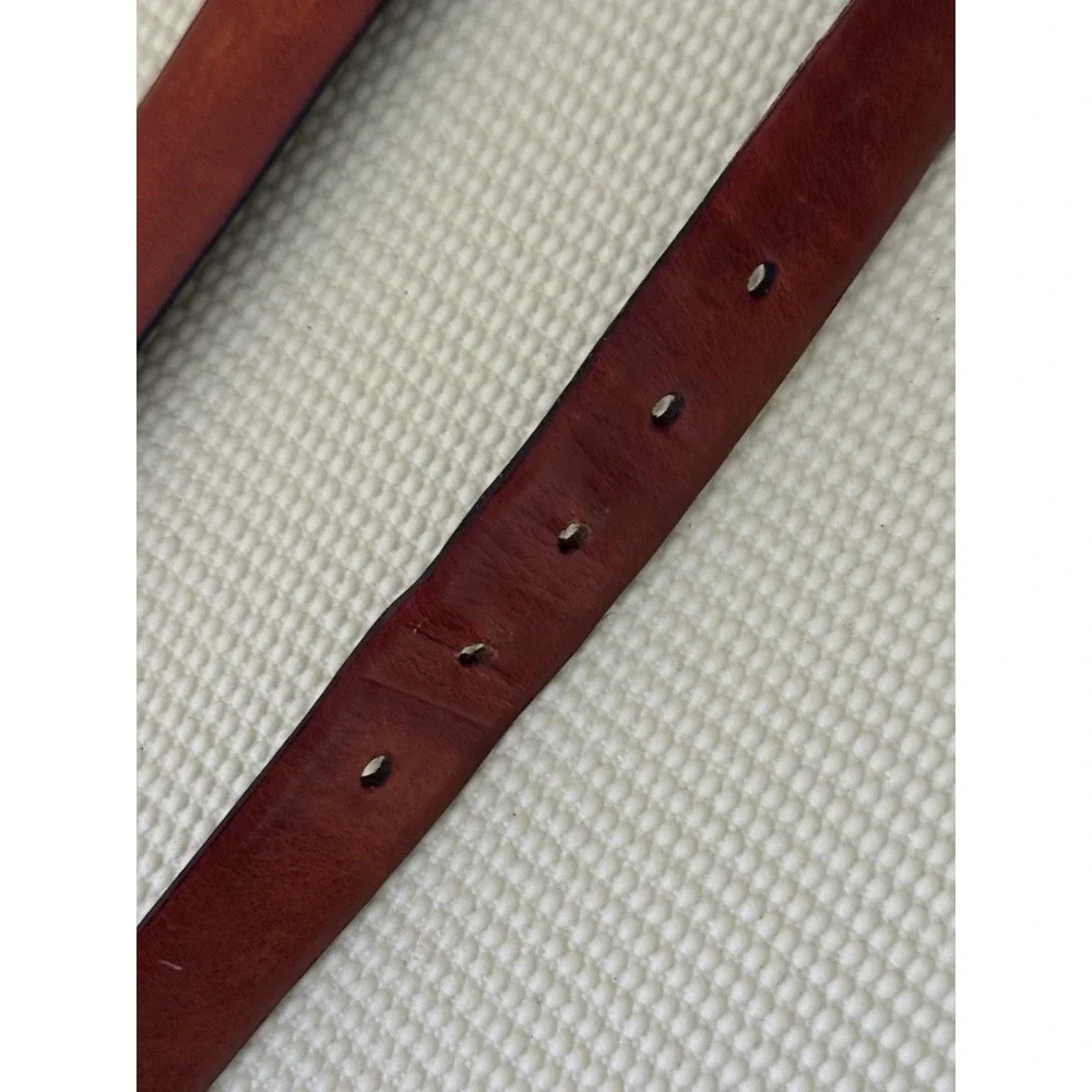 Brooks Brother Handmade Men's Brown Leather Dress Belt Adjustable